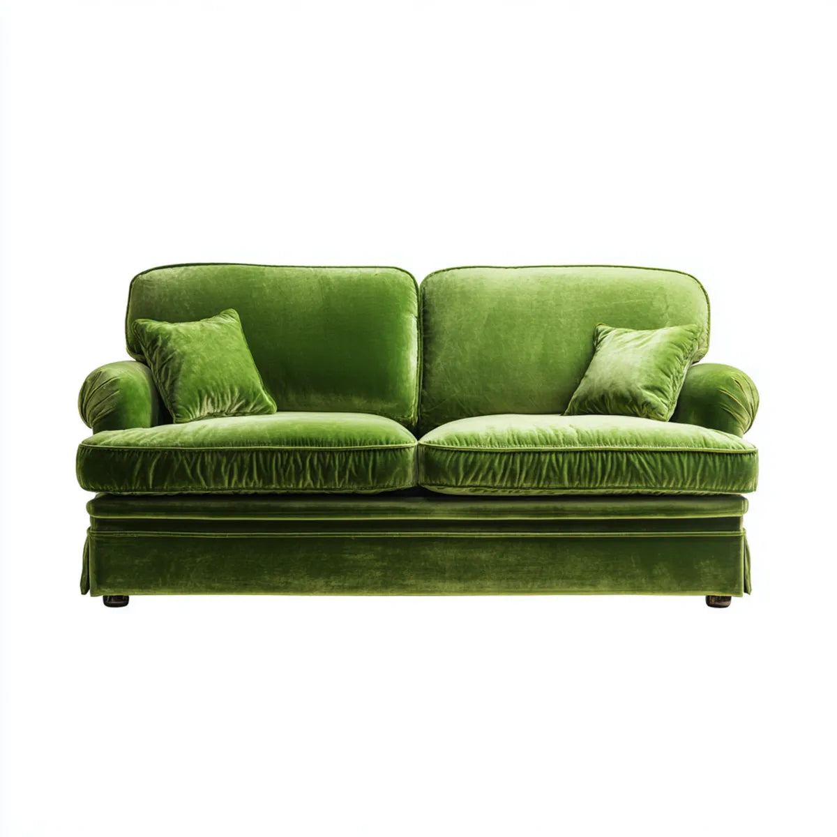 Sofa 2 miejsca zielony w aksamit poliestrowy 180 x 90 x 88 cm prostokątna