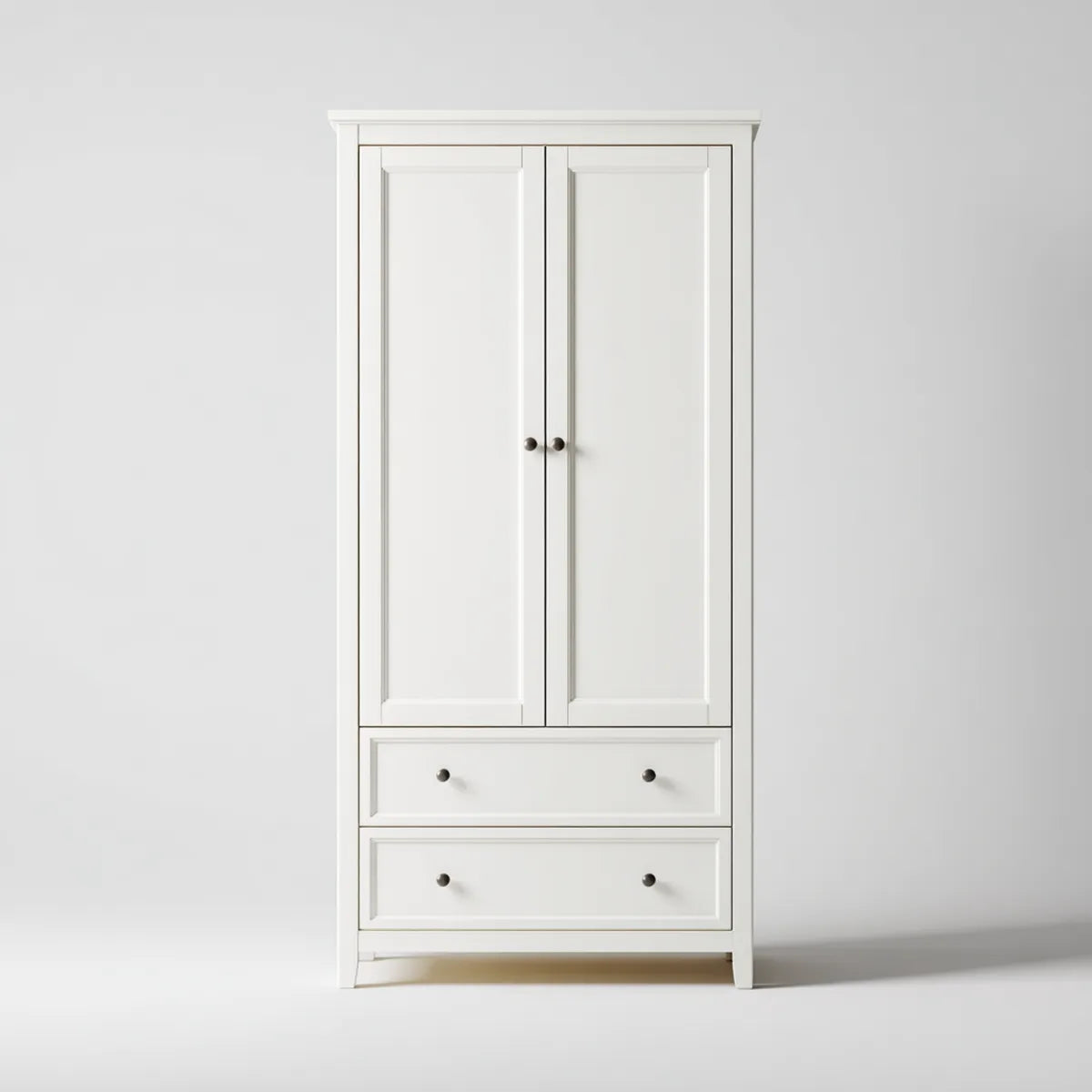 Szafa 2-drzwiowa z 2 szufladami biały prostokątna MDF 90 x 50 x 200 cm