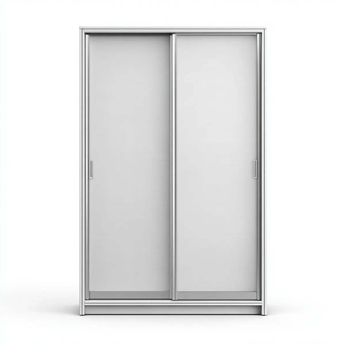 Szafa, Szarbata srebrna szafa drzwiowa 120 x 60 x 200 cm w melaminowanych panelach MDF i prostokątnym aluminium