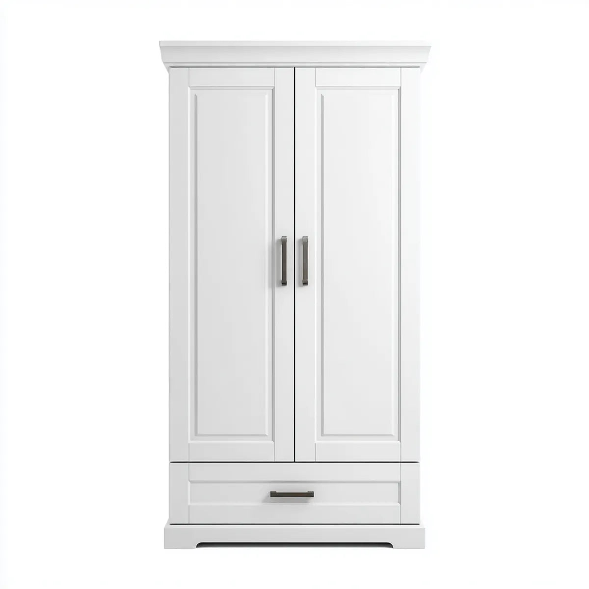 Szafa, Szafka sypialna 2 białe drzwi w prostokątnym MDF 100 x 55 x 200 cm