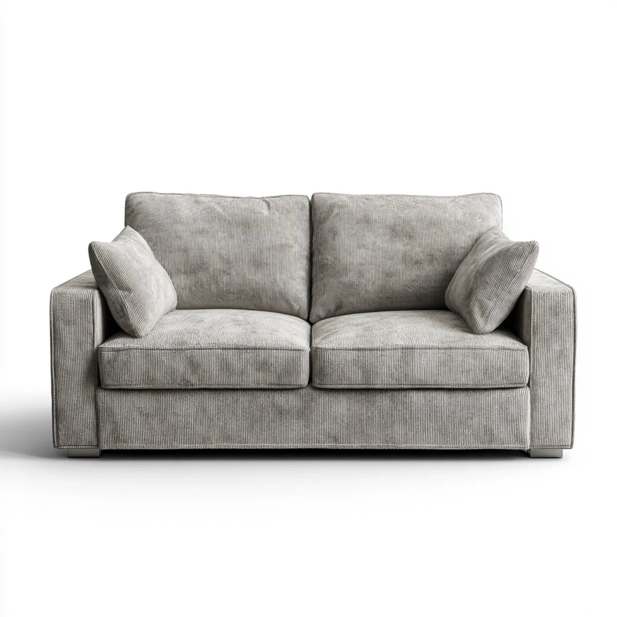 Sofa, Szara sofa z płaszczem z poliestrowym kordem prostokątnym 180 x 90 x 85 cm