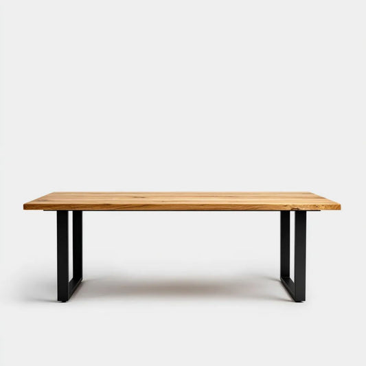 Stół do jadalni, Naturalny prostokątny i czarny stół do jadalni w drewnie d, 200 x 90 x 75 cm
