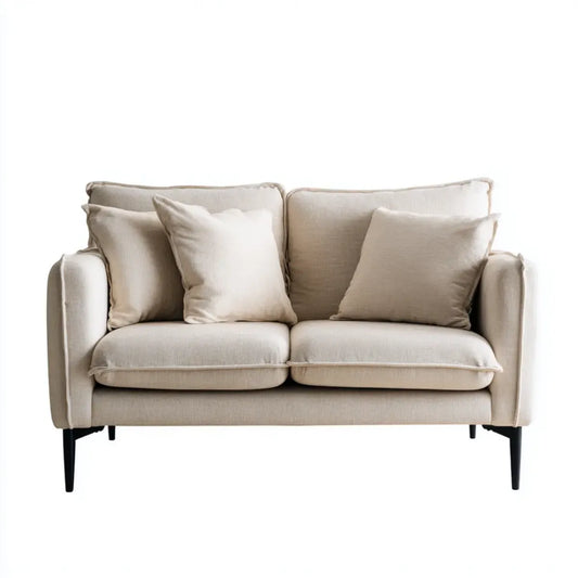 Sofa 2 beżowe fotele 160 x 85 cm w poliestrze ze stalową stopą, 160 x 85 x 85 cm