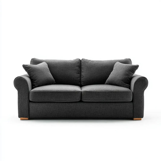 Sofa 2 umieszcza ciemnoszary 170 x 90 x 88 cm w prostokątnym poliestrze
