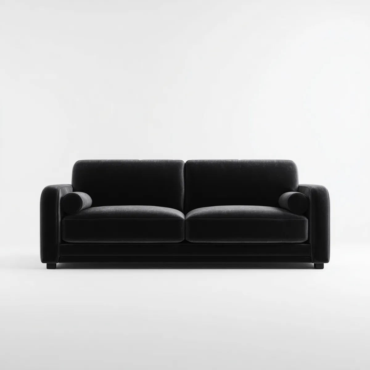 Sofa, 2-fotelowa kanapa czarna 180 x 85 x 78 cm poliester włącznie prostokątna