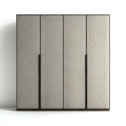 Szafa 4-drzwiowa szare 240 x 60 x 220 cm Płyta MDF i prostokątna powłoka poliestrowa