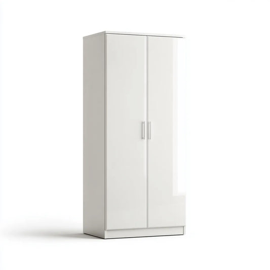 Szafa 2 białe drzwi 80 x 50 x 180 cm w prostokątnym panelu melaminy