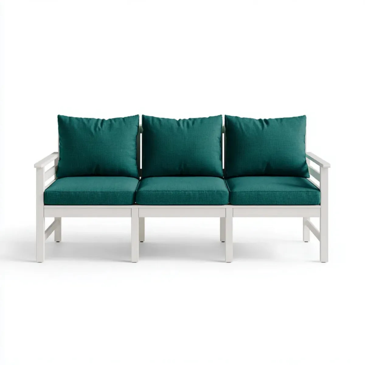 Sofa ogrodowa, 3-fotelowy taras sofa Biała benzyna 180 x 70 x 75 cm Aluminiowy poliester prostokątna
