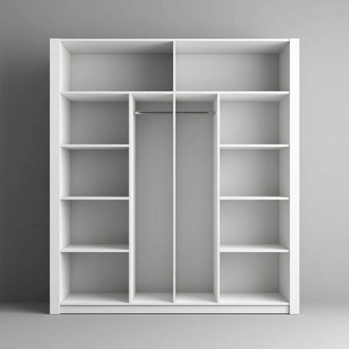 Szafa, Biała szafka na półkę 180 x 60 x 200 cm z melaminowaną płytą wiórową z szafą