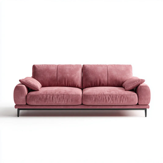 Sofa 3 zabytkowe siedzenia różowe 220 x 95 x 85 cm w prostokątnym kształcie poliestrowy aksamit
