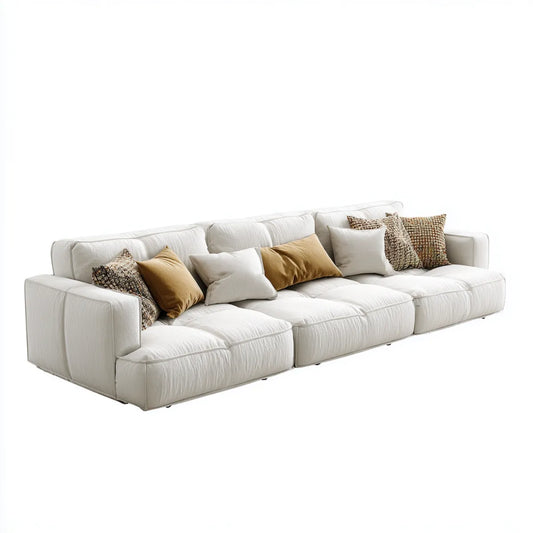 Sofa, Liniowa sofa 3 białe siedzenia 300 x 105 x 78 cm w prostokątnym kształcie poliestru