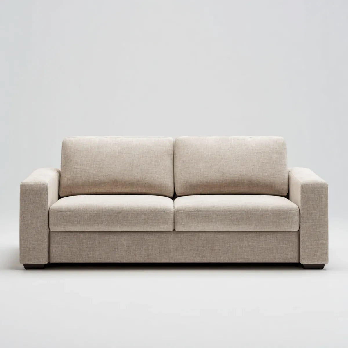 Sofa 2 beżowe fotele 160 x 85 x 82 cm w prostokątnym poliestrze